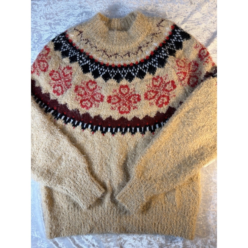 NWT Altar'd State Fair Isle Sweater XS Soft Mock Neck Cozy Boho Cottagecore